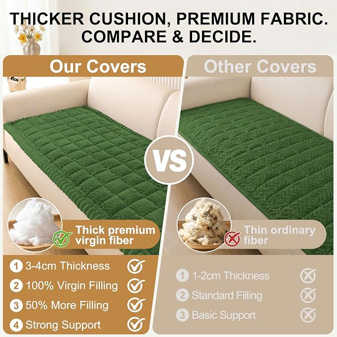 Smiry Couch Cover for Dogs, Non Slip Fuzzy Pet Sofa Covers Washable | Sofa Slipcovers for 3 Cushion Couch, Soft Thick Furniture Protector for Cats Dogs, Against Fur, Dirt, Scratch (27.6"x88") - Image 5