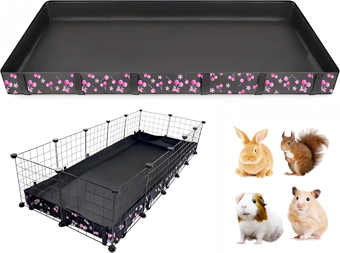 DZWLKJ Waterproof Guinea Pig Cage Liner,Washable Tarp Bottom Base,Cherry Graphic,28"x70", Reusable for Rabbit, Chinchilla, Hedgehog, Ferret & Other Small Animals. by DZWLKJ