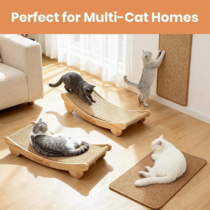 Ordora 31.5" Extra Large Cat Scratcher & Mat Set | Cat Scratch Pad&Bed – Cat Wall Scratcher Protects Sofas and Furniture – Ideal for Indoor Cats to Scratch and Rest - Image 5