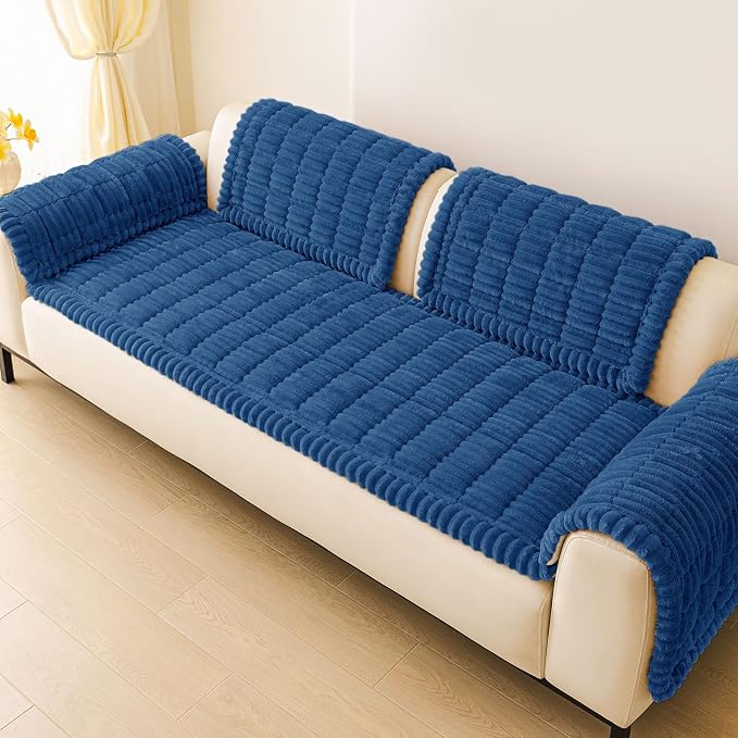 hyha Couch Cover for Dogs, Washable Non Slip Plush Flannel Sofa Protector | Thick Flannel, Silicone Anti-Slip Backing, Pet Hair & Scratch Protection, Fits Sofa & Loveseat (27.6" x 82.7") - Image 9