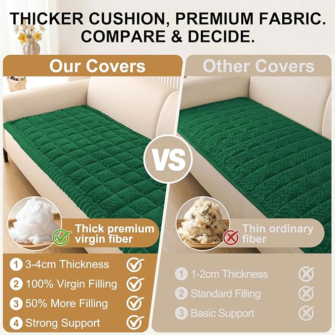 Smiry Couch Cover for Dogs, Non Slip Fuzzy Pet Sofa Covers Washable | Sofa Slipcovers for 3 Cushion Couch, Soft Thick Furniture Protector for Cats Dogs, Against Fur, Dirt, Scratch (27.6"x88") - Image 5