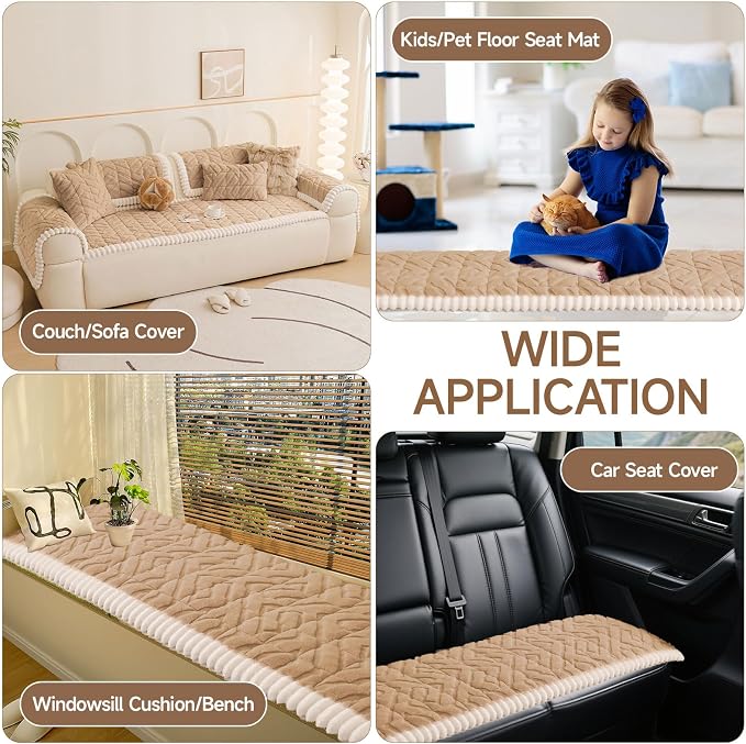 OTOB Plush Couch Arm Cover Washable, Non Slip Sofa Armchair Covers, 1 Piece | Coffee, 27.6"x27.6", Pet Friendly, All Seasons, Fuzzy, Geometric Jacquard, Soft Breathable, Furniture Protector - Image 8