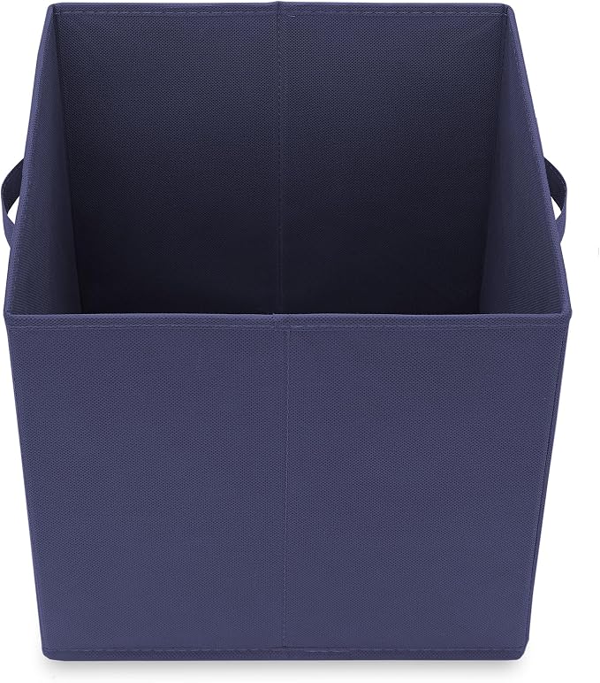 Casafield Set of 12 Collapsible Fabric Cube Storage Bins, Navy Blue - 13" Foldable Cloth Baskets for Shelves, Cubby Organizers & More - Image 4