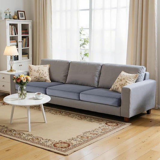 Hokway Velvet Couch Cushion Covers Water Resistant Seat Covers Stretch Sofa Cushion Protector(3 Cushion XL-Sofa, Grey) by Hokway