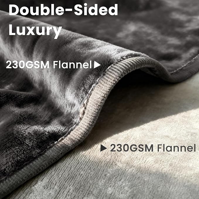 gogobunny Waterproof Blanket for Dogs and Cats, Reversible Flannel Double-Sided Furniture Protector for Couch Sofa Bed Against Spills & Pet Fur (50" x 60", Dark Grey/Light Grey) - Image 4