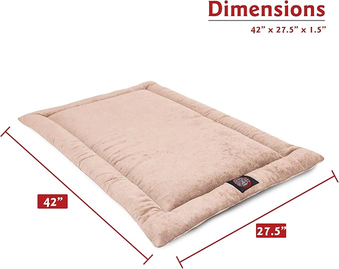 Majestic Pet Dog Crate Mat - Machine Washable Soft Plush Pet Bed Pad for Crates & Kennels | USA Crafted | 42"x26" Villa Pearl - Image 2