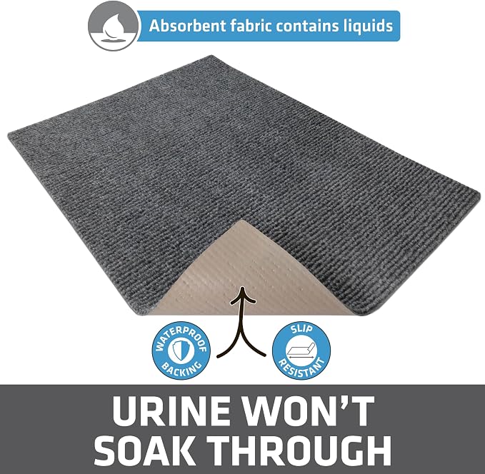 Drymate Cat Litter Box Mat, Litter Trapping Mat, Grey, 20x28 | Waterproof, Urine-Proof, Absorbent, Machine Washable, Soft on Paws, Contains Mess, Protects Floors, Kitten Supplies, USA Made - Image 4