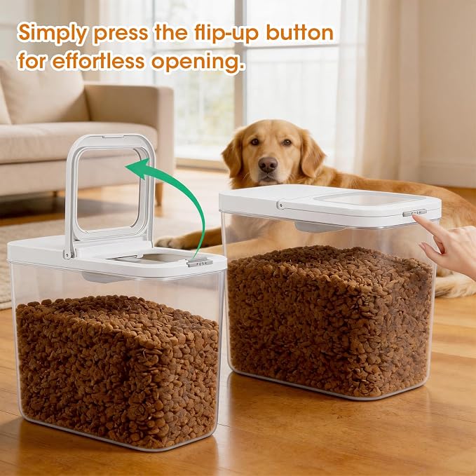 TBMax Dog Cat Food Storage Container 12Lbs with Airtight Flip-up Lid, Large Pet Food Dog Treat Container with Scoop, Airtight Food Storage Bin for Kitchen Organization - Image 3