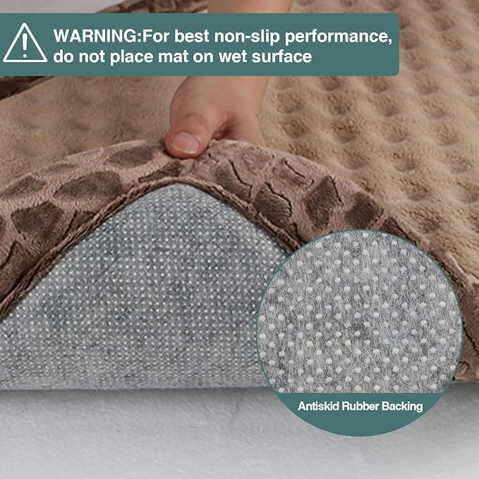 Dog Crate Pad 24x17 inch Memory Foam Dog Bed Mat for Small Dog Cat Washable Puppy Sleeping Bed Anti Slip,Brown - Image 3
