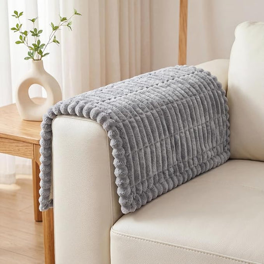 Fixwal Waterproof Flannel Dog Couch Cover, 27.6" x 27.6", Light Gray | Integrated TPU Barrier, Non-Slip Backing, Machine Washable, Pet Friendly, Easy Clean Pet Hair, Soft Sofa Cushion Protector by Fixwal