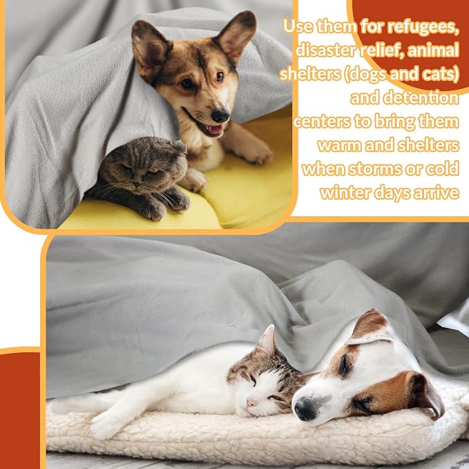 Macarrie 30 Pcs Fleece Blankets Bulk 50 x 60 Inch Soft Fleece Throw Blankets Warm Lightweight for Home Office Wedding Guest Gift Spring Outdoor Camping Travel Homeless Pet Lap Sofa Bed (Gray) - Image 6