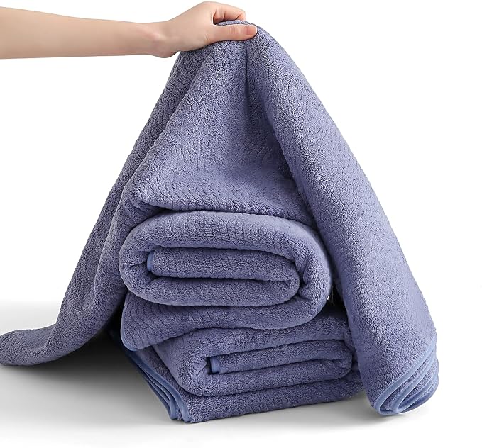 4 Piece Extra Large Bath Towel 35"x70" Oversized Bath Sheet Bath Towel Set for Bathroom Ultra Soft Cozy Highly Absorbent Quick Dry Bathroom Towel for Spa Gym Hotel,Shower Towel for Daily Use,Wedgewood - Image 8