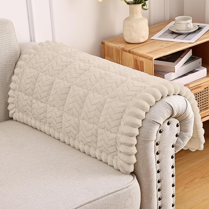 Smiry Couch Cover for Dogs, Non Slip Fuzzy Pet Sofa Arm Covers Washable | Sofa Slipcovers for Armrest & Backrest, Soft Thick Furniture Protector for Cats Dogs, Against Fur, Dirt (27.6"x27.6") by Smiry