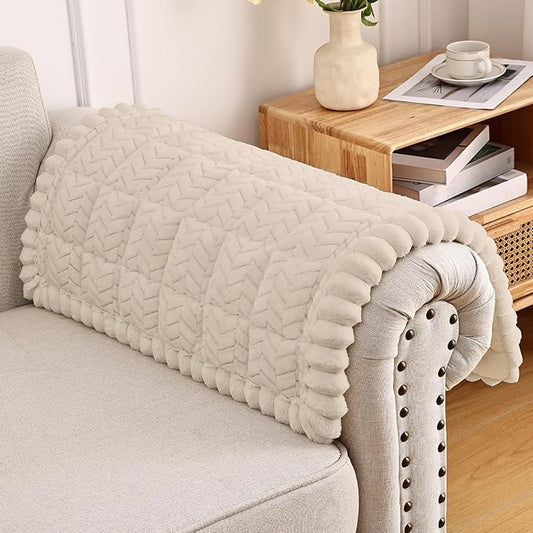 Smiry Couch Cover for Dogs, Non Slip Fuzzy Pet Sofa Arm Covers Washable | Sofa Slipcovers for Armrest & Backrest, Soft Thick Furniture Protector for Cats Dogs, Against Fur, Dirt (27.6"x27.6") by Smiry