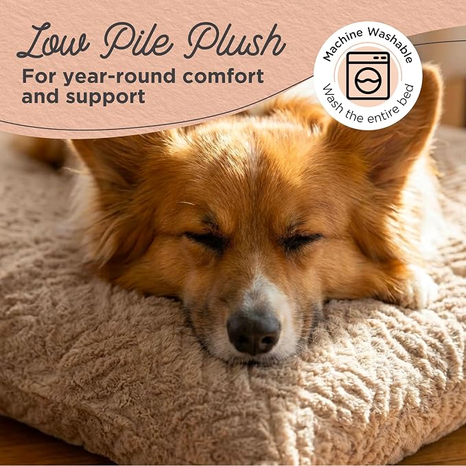 Best Friends by Sheri Comfy Crate Sleeper Mat – Plush Low-Pile Dog Bed, 36" x 24", Large & XL Crates, Up to 70 lb Dogs, Machine Washable, Cross Section Pattern, Mushroom - Image 4
