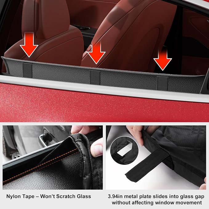 Surfcabin Dog Car Door Protector: 20% Larger Design for Sedans & Small SUVs | Thickened PU Material Waterproof Fabric, 2 Packs Full Door Panel Covers, Protects Doors from Dog Scratching - Image 2