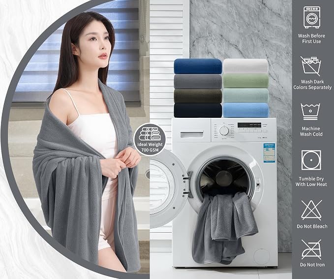 Premium Towel Set 2 Pack Hand Towel 16" x 31",Ultra Soft Highly Absorbent Hand Towel | Durable | Quick Dry | Multifunctional | Luxury Towel for Bathroom Hotel Kitchen Gym,Dark Grey - Image 6