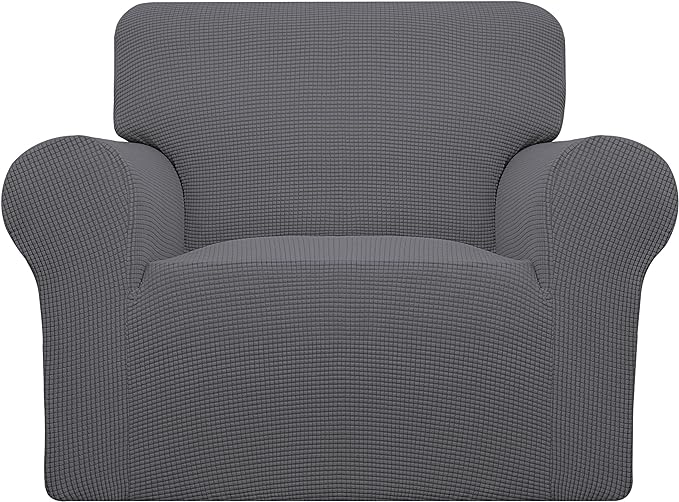 Easy-Going Stretch Oversized Chair Slipcover with Arm Washable Gray | 1-Piece Large chair covers armchair Furniture Protector for Living Room chair and a half cover Soft For Kids, Pet. by Easy-Going