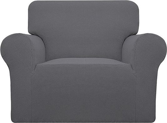 Easy-Going Stretch Oversized Chair Slipcover with Arm Washable Gray | 1-Piece Large chair covers armchair Furniture Protector for Living Room chair and a half cover Soft For Kids, Pet. by Easy-Going