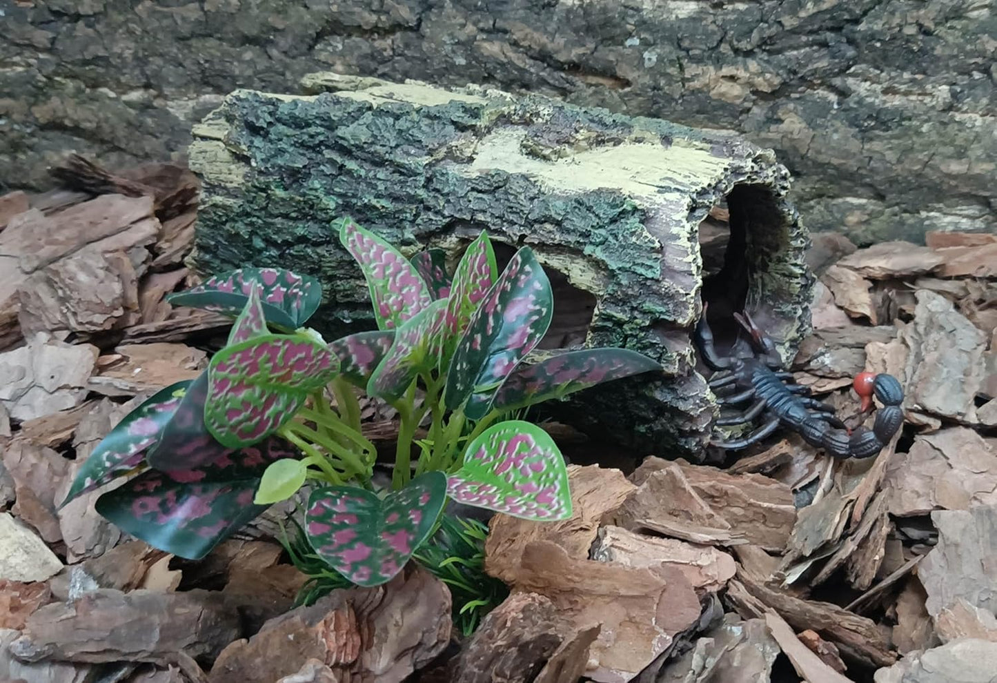 Reptile Hide Bark Texture,Snake Hide,Bearded Dragon Basking Platform,Aquarium Decor for Amphibians,Leopard Gecko,Lizard,Turtle,Tortoise,Betta Fish,Spider,Scorpion,Axolotl