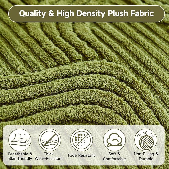 OTOB Couch Arm Covers Protector Washable Non Slip Sofa Arm Covers, 1 Piece | Matcha Green, 27.6"x27.6", Soft Plush, Pet Friendly, All Seasons, Breathable, Modern, Wear-Resistant, Pet Dog Couch Cover - Image 2