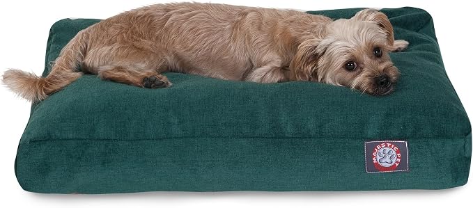 Majestic Pet Shredded Memory Foam Dog Bed Small with Removable Washable Cover – Rectangle Orthopedic Dog Bed–Durable Dog Crate Bed-Flat Dog Bed for Senior Dogs - (27x20) S - Villa - Marine by MajesticPet