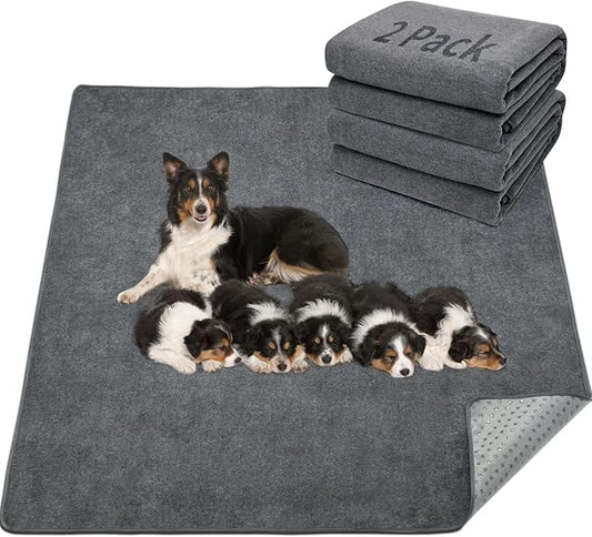 LOOBANI Washable Pee Pads for Dogs, 2 Pack Fast Absorbent Dog Mats,72"x72" | Leak-Proof and Non-Slip Dog Pee Pads Washable, Machine Washable, Extra Large Whelping Pads for Crate, Playpen, Housebreaking by LOOBANI