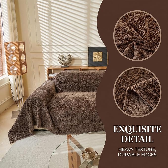 Couch Protector for Dogs,71"x91"Washable Sofa Slipcover,Coffee - Image 3