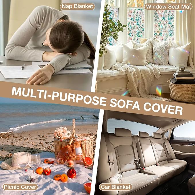 STACYPIK Vintage Floral Couch Cover Blanket for Dogs, Boho Jacquard Coffee Sofa Cover for 3 Cushion Couch Washable Pet Friendly Couch Slipcover for Sectional, Chenille Loveseat Sofa Slipcover-71X134IN - Image 8