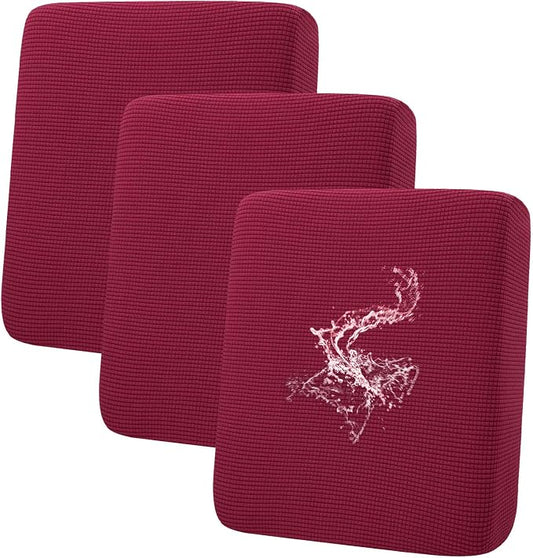 hyha Waterproof Couch Cushion Covers for Pets, Non Slip Sofa Seat Cover | Stretch Jacquard Fabric, Elastic Bottom, Non Slip Fit, Waterproof Protection, Pet Hair Protection (3 Pieces) by hyha