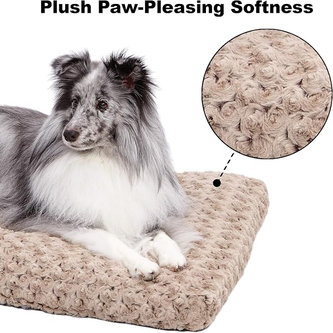 MidWest Homes for Pets XL QuietTime Deluxe Mocha Ombré Swirl Plush Pet Bed, Machine Washable, Non-Skid Bottom, Soft Crate Mat for 48-inch Crates - Image 4