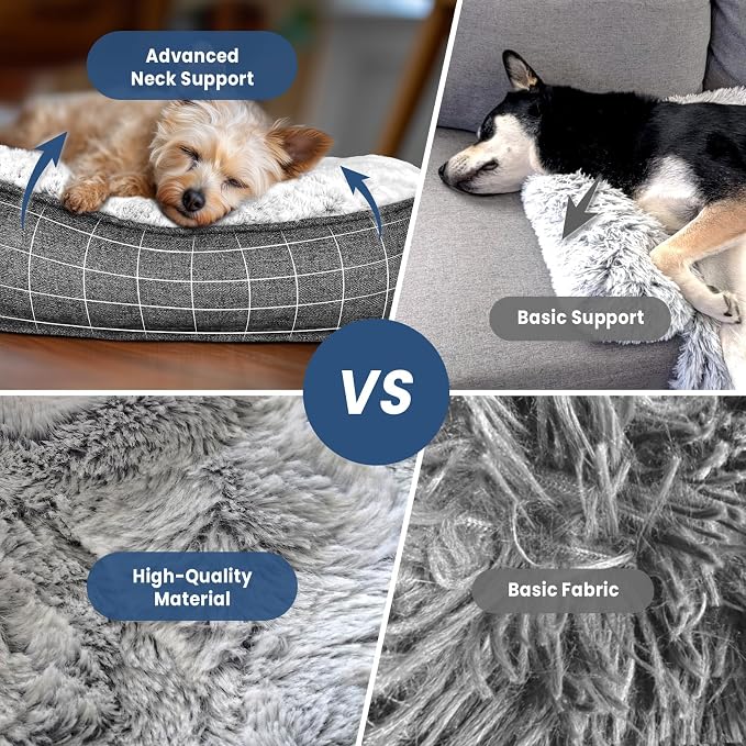 Calming Large Dog Bed for Couch, 41 x 37 inch Removable Couch Cover for Dogs Washable, Non-Slip Fluffy Plush Dog Sofa Mat for Furniture Protector - Grey - Image 5
