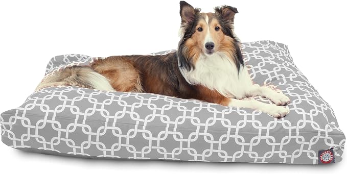 Majestic Pet Gray Links Large Rectangle Indoor Outdoor Pet Dog Bed With Removable Washable Cover by MajesticPet