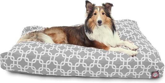 Majestic Pet Gray Links Large Rectangle Indoor Outdoor Pet Dog Bed With Removable Washable Cover by MajesticPet