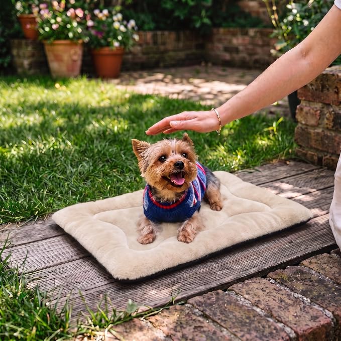 Dog Bed 22" for Metal Crate Pad, Washable Kennel Mat for Small Puppy & Cats | Soft faux rabbit fur, non-slip,machine wash/dry, plush cushioning, for crates, floors & travel, multiple sizes for all breeds - Image 8