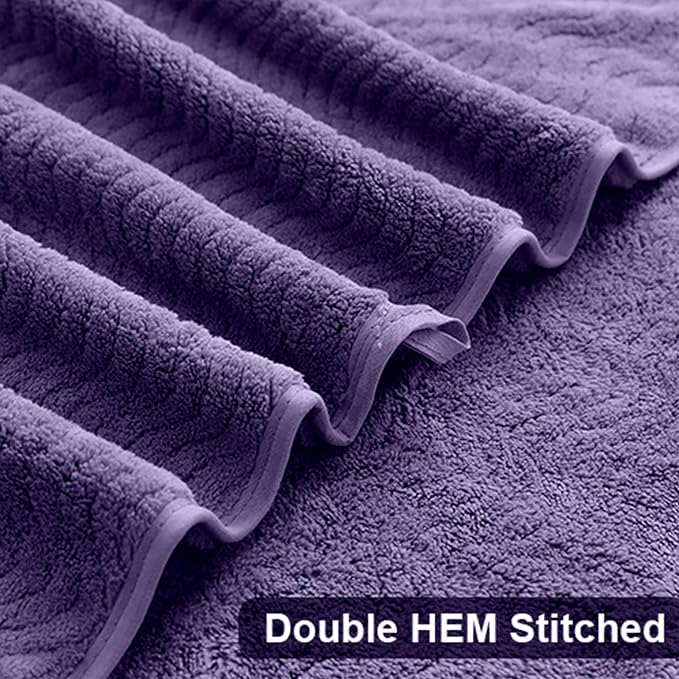 Smuge Ultra Soft Bath Towel Set of 4, Extra Large Textured Microfiber Luxury Towels 35x70 in, Quick Dry, Highly Absorbent, Fluffy, Oversized, for Bathroom Shower Pool Hotel Beach - Image 4