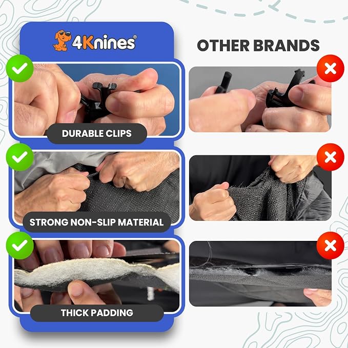 4Knines Back Seat Extender for Dogs, Hard Bottom Waterproof Backseat Protector with EZ Door Guard (Camo, XL) - Image 8