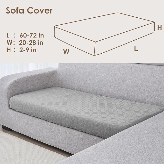 Genina Waterproof Couch Cushion Covers for Pets Washable Sofa Seat Covers | Non Slip,Stretch Jacquard Fabric,Pet Hair & Scratch Protection,Easy Installation,Furniture Protector,Sofa Cover - Image 6