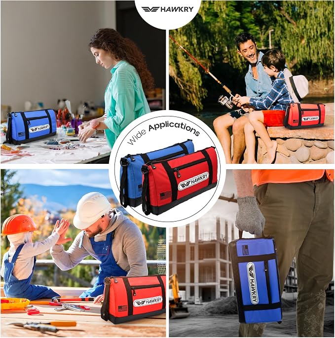 HAWKRY Oxford Waterproof Tool Bag Set of 2 – Small Tool Bag and Tool Pouch, Fishing Bag, Travel Pouch, Compact, Durable Small Travel Bag, Multipurpose Tool Bags for Men for Work, Fishing and Travel - Image 8