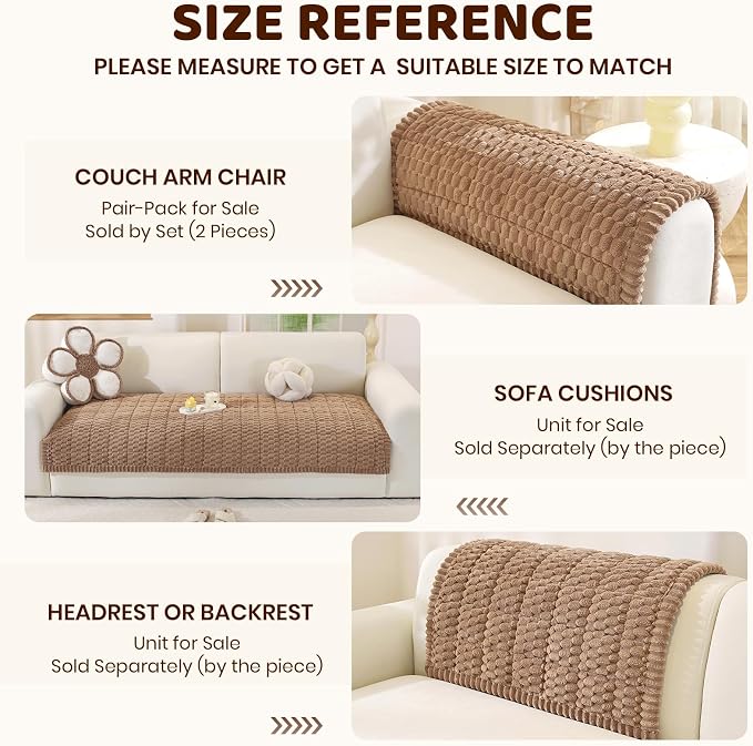 Royhom Couch Cover for Dogs Washable，Non Slip Sofa Protector for Pets | Durable & Easy Care, Soft Furniture Cover for Leather & Fabric Couches Against Claws, Spills & Fur, 35.4x82.7 Inch, Brown - Image 7