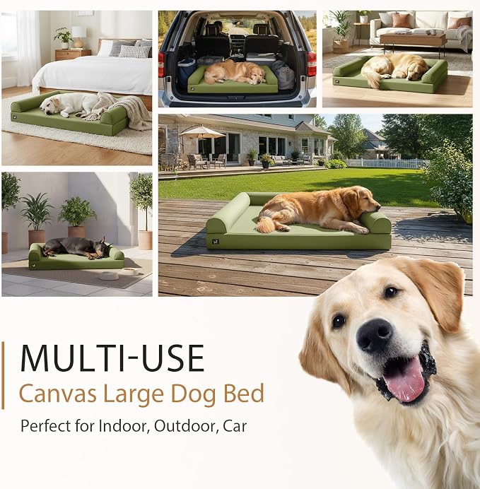 Sytopia 42in Dog Beds for Large Sized Dogs,XL Orthopedic Pet Bed with Removable Washable Cover, Waterproof Egg Crate Foam, Non-Slip Bottom, Supports up to 100+ lbs for Old Pet, Green - Image 7