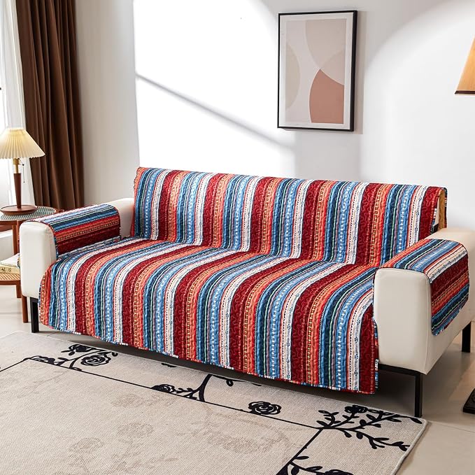 EVENHUG Boho Sofa Cover for 3 Cushion Couch Sofa Slipcover Washable 3 seat Couch Cover Furniture Protector Cover with Elastic Straps for Pets Kids Dog Cat (Sofa) by EVENHUG