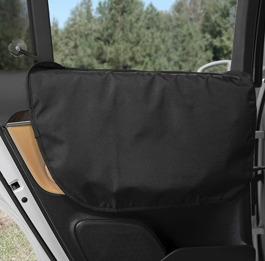 Plush Paws Products Premium Car Door Protector | Washable & Waterproof Interior Door Cover for Car, Truck, & SUV | One Size Fits Most Nonslip, Tear Resistant Door Guard | Set of 2 Black by PlushPawsProducts%C2%AE