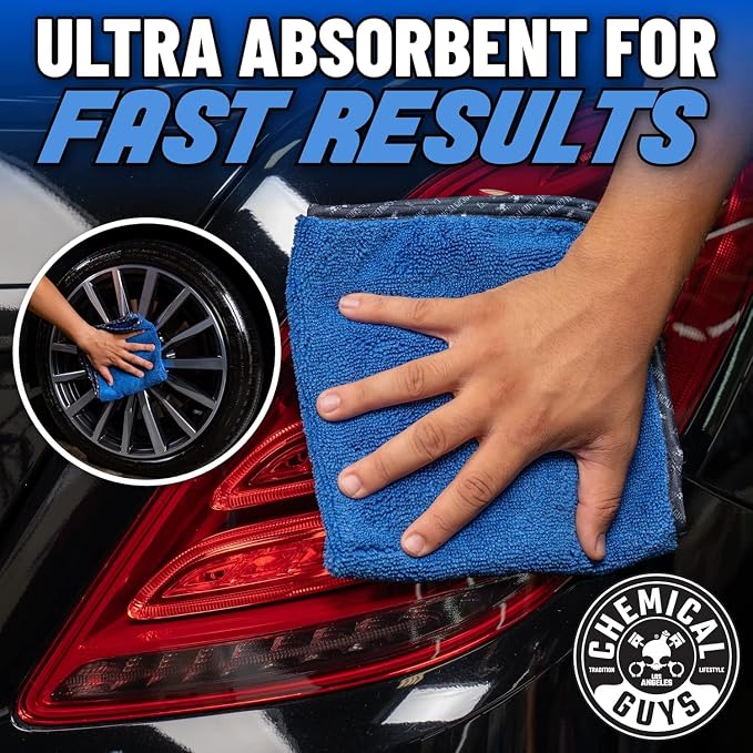 Chemical Guys, Professional Microfiber Towels, 16 x 16 in, Blue, 12 Pack | Ultra-soft, scratch-free towels to buff wax, dry panels and clean glass and interiors, machine washable - Image 11