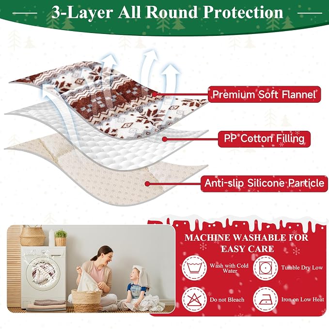 VClife Fuzzy Anti-Slip Dog Couch Cover for Christmas, Brown, 27.6 x 70.9 | Soft Thick Couch Covers for 3 Cushion Couch Sofa Pet Friendly, Scratch Resistant Sofa Cover Washable Dog Furniture Protector - Image 4