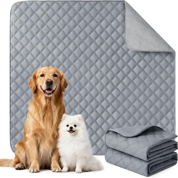 Eterish Reusable Washable Pee Pads for Dogs Extra Large 48'' x 60'' 2 Pack, Absorbent Pet Puppy Dog Training Pads Non-Slip, Waterproof Whelping Potty Pads for Dogs Leak-Proof by Eterish