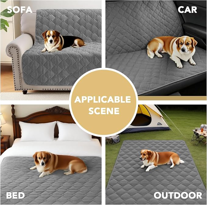 H.VERSAILTEX Couch Cover Chenille Pet Fuzzy Sofa Covers for 3 Cushion Couch and Bed Anti Slip Washable Sofa Slipcovers Soft Couch Protector Cover for Dogs Cats Kids(68" x 82", Light Grey) - Image 4