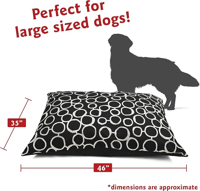 Majestic Pet Rectangle Large Dog Bed Washable – Non Slip Comfy Pet Bed – Dog Crate Bed Super Value Pillow Dog Bed – Dog Kennel Bed for Sleeping - Dog Bed Large Breed 46 x 35 Inch – Fusion Black - Image 2