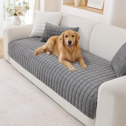 OstepDecor Pet Couch Covers for Sofa, Soft Sofa Covers Washable | Non Slip Dog Couch Protector, Pet Hair, Dirt & Wear Protection, Fits Sofas, Loveseats & Sectionals, 35.4" x 70.9", Dark Grey by OstepDecor