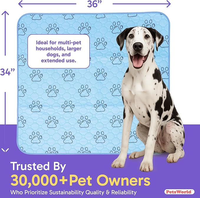PETSWORLD Washable Reusable Dog Pee Pads (Pack of 16) – 34” x 36” Training Pads with Non-Slip Backing - Waterproof, Leakproof, Highly Absorbent Pet Pads for Puppies & Dogs - Image 7